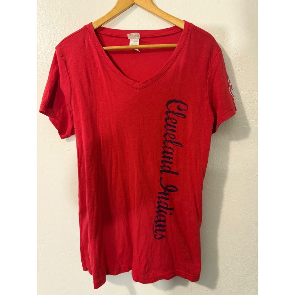Cleveland Indians Soft‎ As A Grape XL T-Shirt V-Neck MLB Baseball